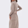 В'язана сукня-гольф з косами бежева | 85822