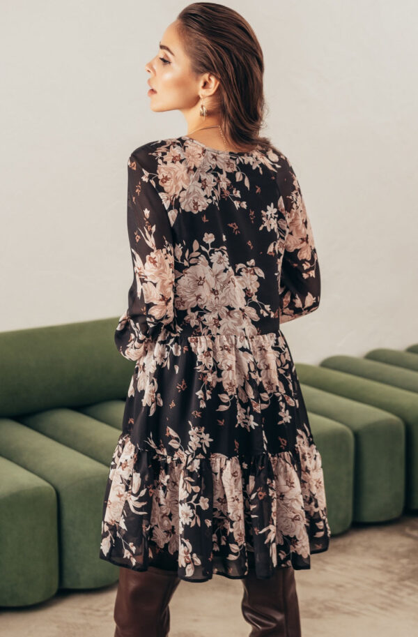 Коротке шифонове плаття в квітковий принт | 85959