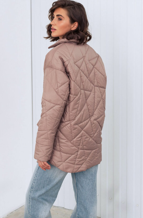 Стьобана куртка бежева прямого крою | 86165
