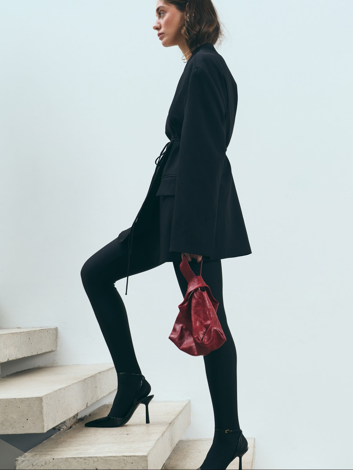 Жакет чорний на запах із зав'язками | 85973 Жакет чорний на запах із зав'язками | 85973