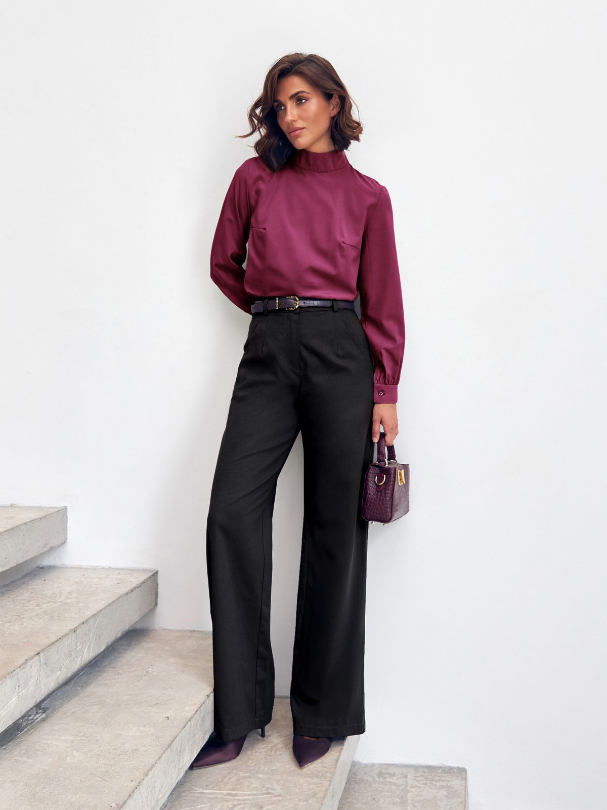 Жіночі класичні штани чорні з габардину | 86280 Жіночі класичні штани чорні з габардину | 86280