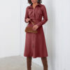 Демісезонна замшева сукня-сорочка бордова | 86360 Демісезонна замшева сукня-сорочка бордова | 86360