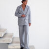 Трикотажний костюм-двійка зі штанами сірий | 86561 Трикотажний костюм-двійка зі штанами сірий | 86561