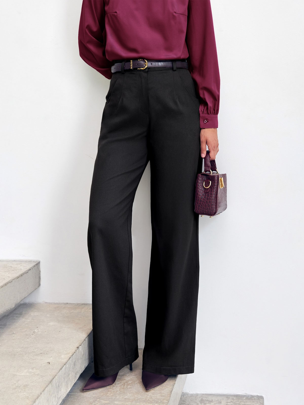 Жіночі класичні штани чорні з габардину | 86280 Жіночі класичні штани чорні з габардину | 86280