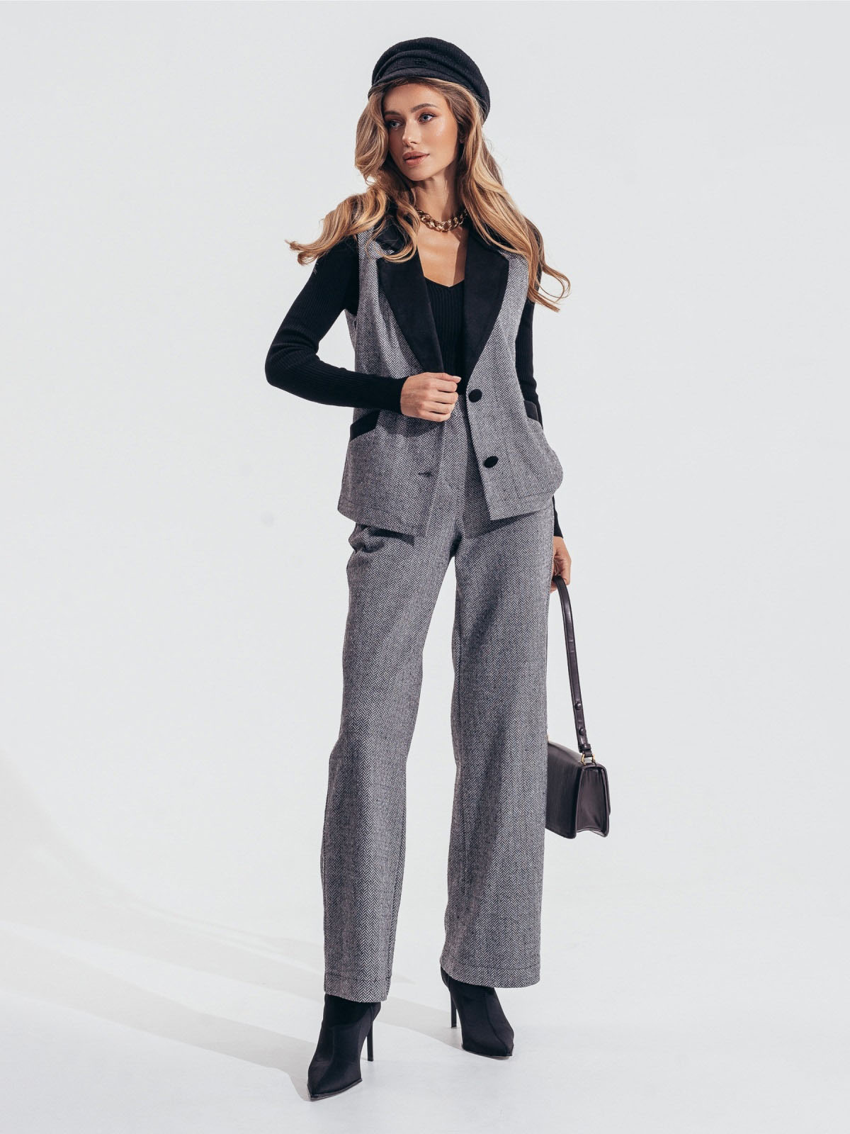 Костюм-двійка з жилетом темно-сірий | 86417 Костюм-двійка з жилетом темно-сірий | 86417