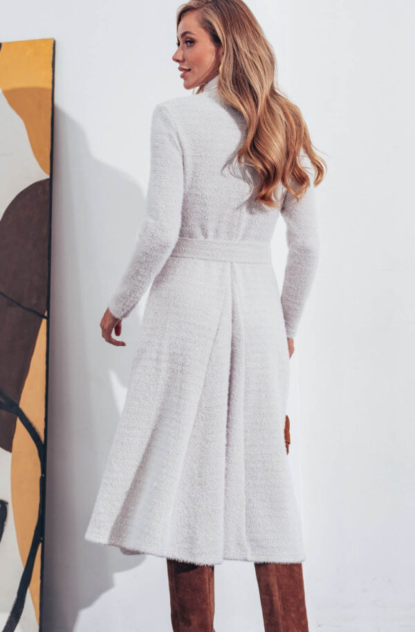 Трикотажна сукня кльош світло-бежева міді | 86620