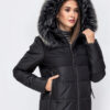 Зимова куртка чорна середньої довжини | 86499