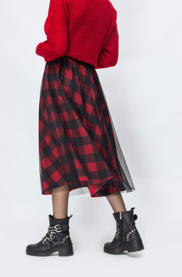 Двошарова спідниця червона напівсонце | 86395