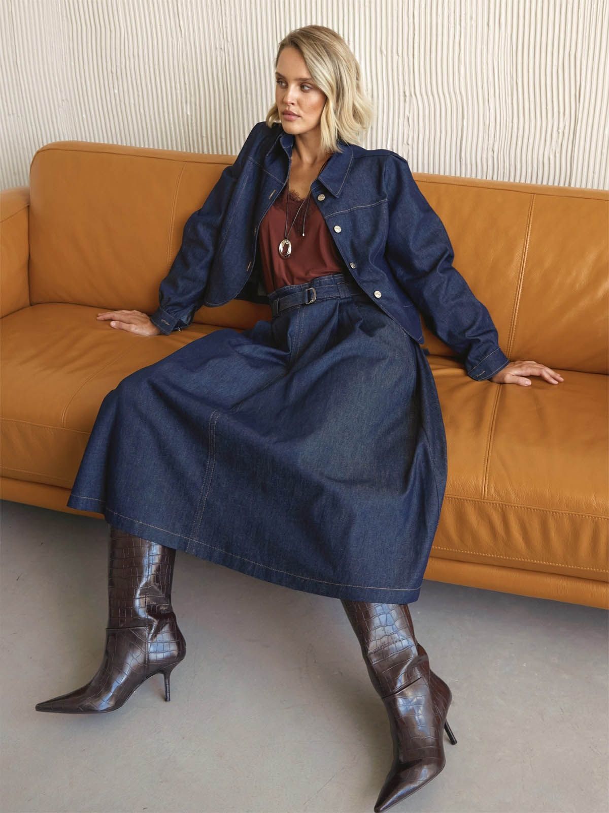 Джинсова спідниця напівсонце темно-синя | 86715 Джинсова спідниця напівсонце темно-синя | 86715