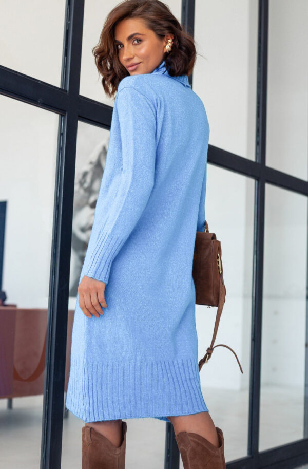 Трикотажна сукня-гольф блакитна | 86582