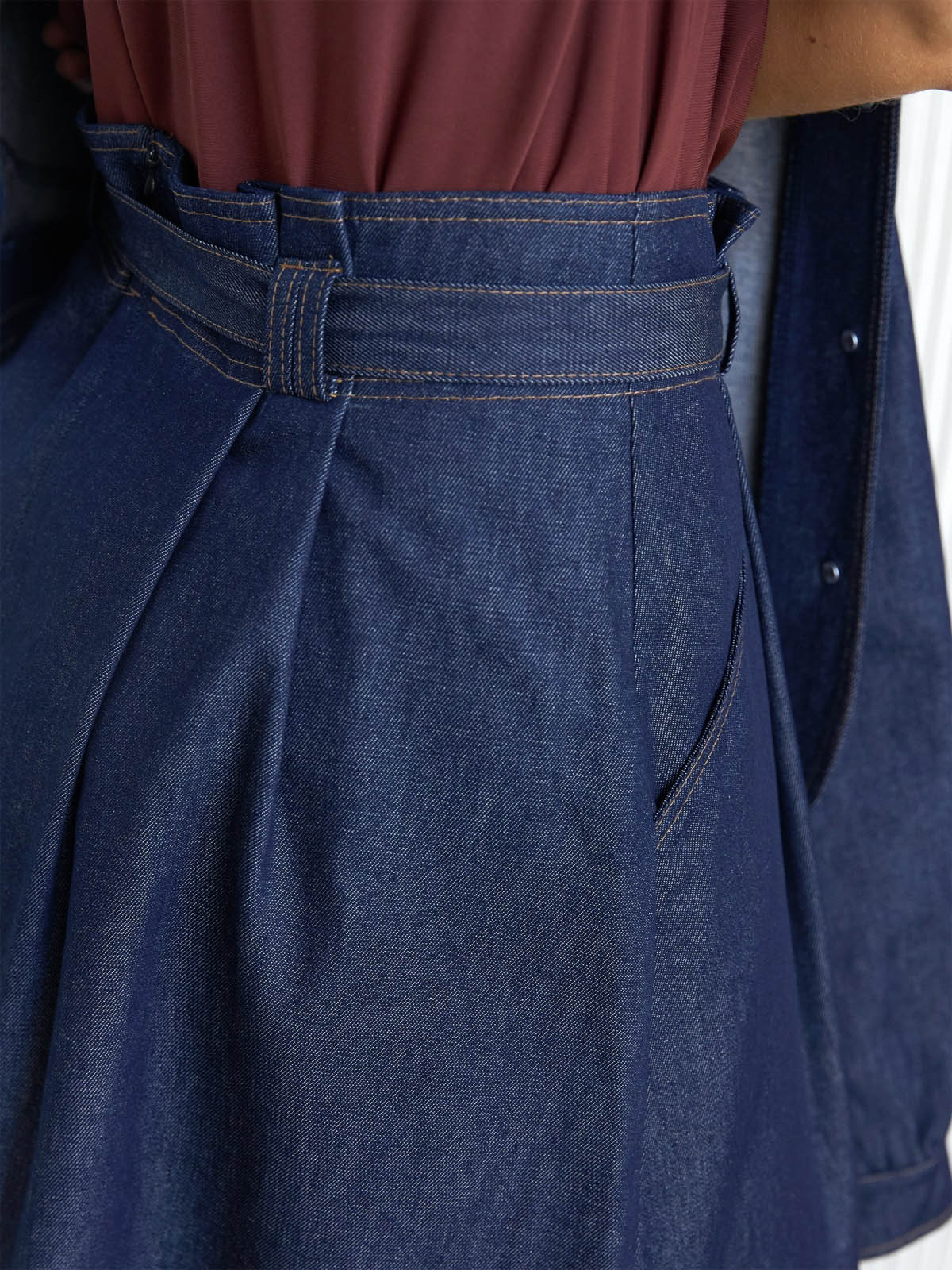 Джинсова спідниця напівсонце темно-синя | 86715 Джинсова спідниця напівсонце темно-синя | 86715