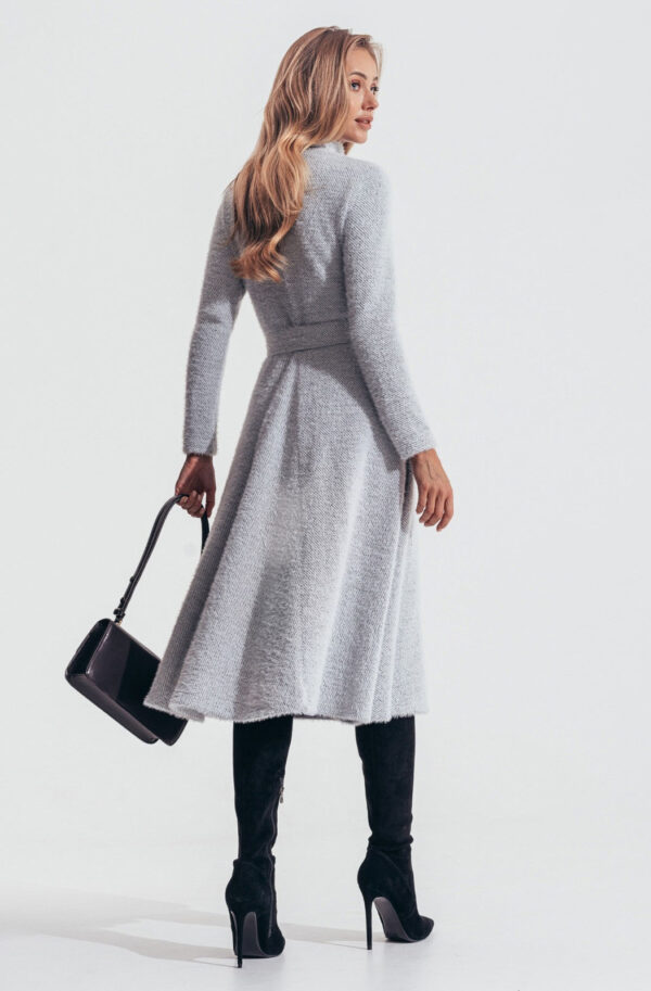 Трикотажна сукня кльош сіра міді довжини | 86609