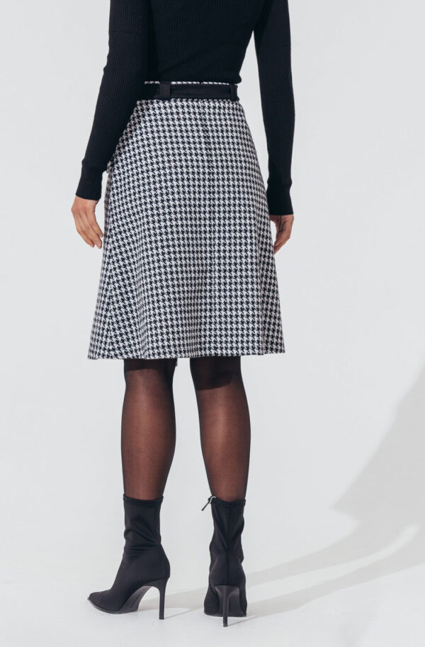 Спідниця-трапеція у гусячу лапку чорно-біла | 86404