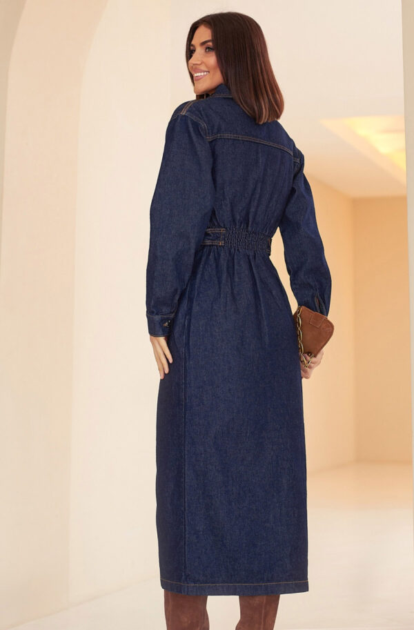 Джинсова сукня-сорочка темно-синя на змійці | 86314
