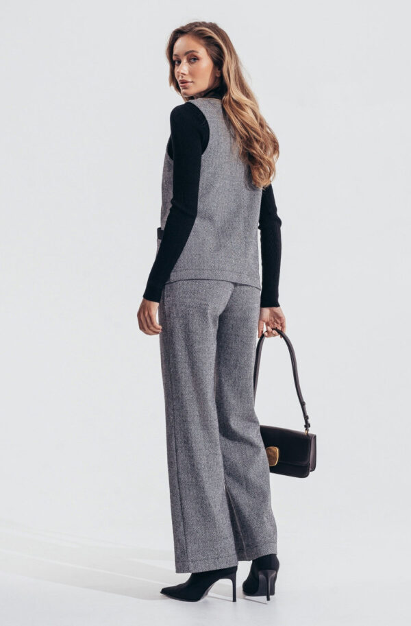 Костюм-двійка з жилетом темно-сірий | 86417