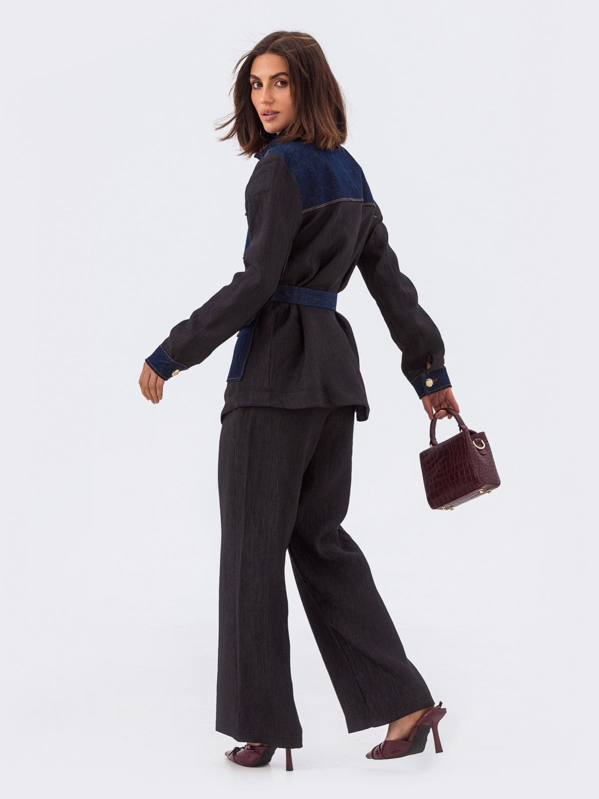 Костюм-двійка чорний сорочка зі штанами | 86572 Костюм-двійка чорний сорочка зі штанами | 86572