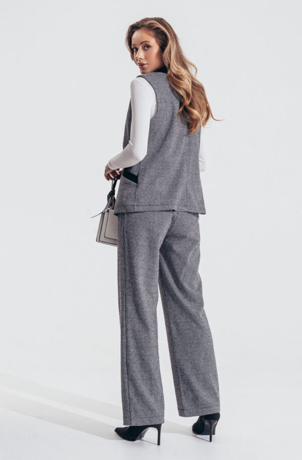 Жакардовий костюм-двійка з жилетом сірий | 86432
