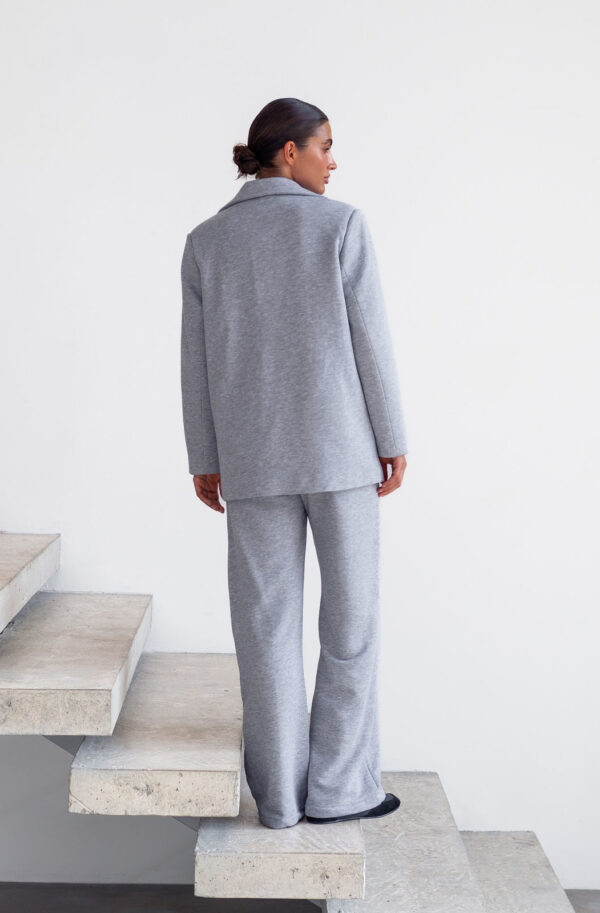 Трикотажний костюм-двійка зі штанами сірий | 86561