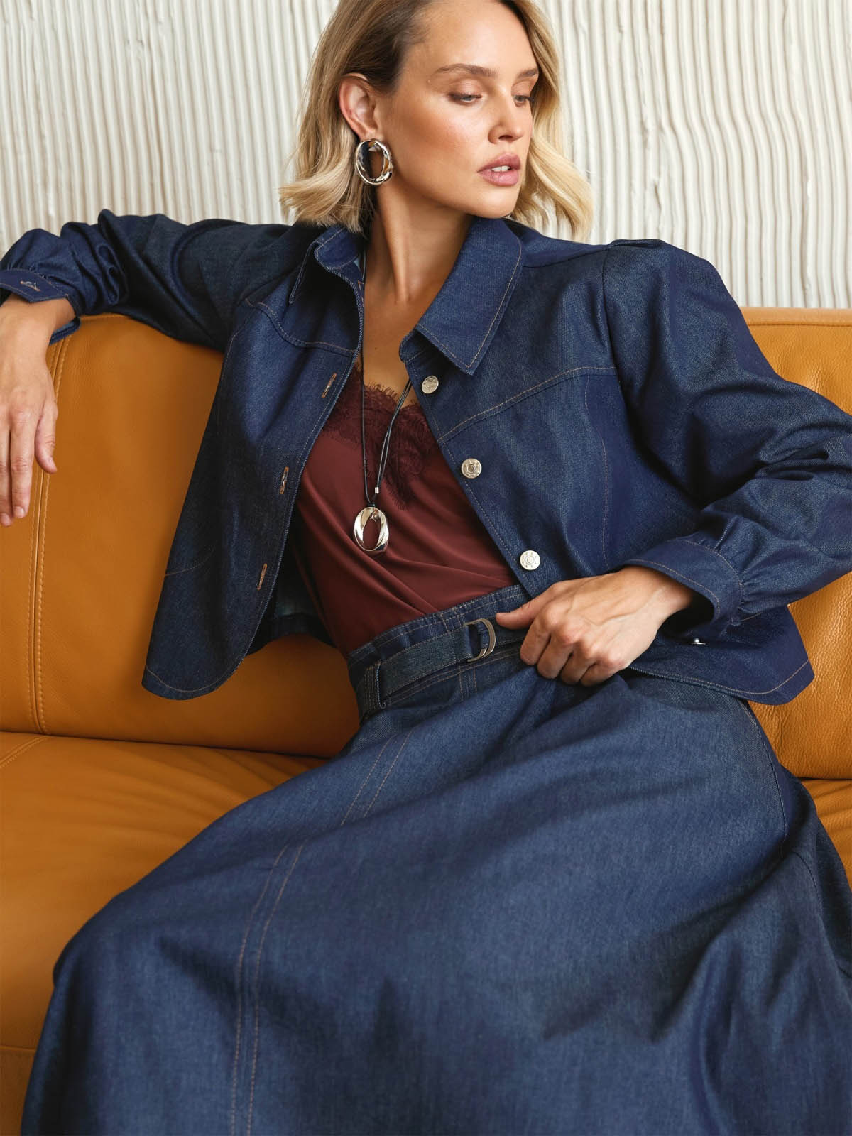 Джинсова спідниця напівсонце темно-синя | 86715 Джинсова спідниця напівсонце темно-синя | 86715