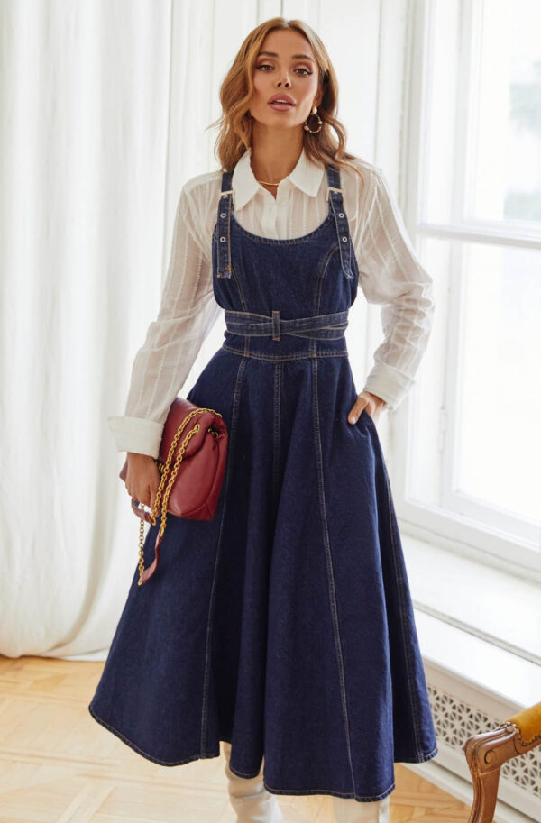 Оригінальний джинсовий сарафан синій | 87339