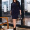Мерехтлива святкова сукня Plus Size темно-синя | 86915 Мерехтлива святкова сукня Plus Size темно-синя | 86915