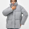 Зимовий короткий пуховик сірий | 87190 Зимовий короткий пуховик сірий | 87190