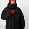 Зимовий короткий пуховик чорний | 87202