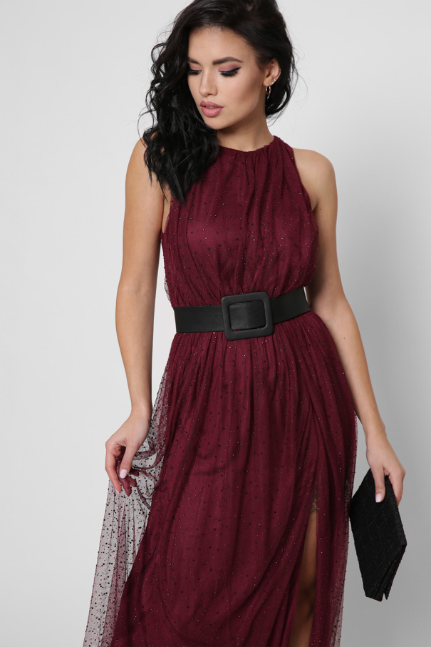 Довга вечірня сукня максі марсала | 87146 Довга вечірня сукня максі марсала | 87146