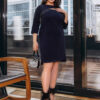 Мерехтлива святкова сукня Plus Size темно-синя | 86915 Мерехтлива святкова сукня Plus Size темно-синя | 86915