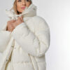 Зимовий короткий пуховик молочний | 87167