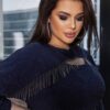 Мерехтлива святкова сукня Plus Size темно-синя | 86915 Мерехтлива святкова сукня Plus Size темно-синя | 86915