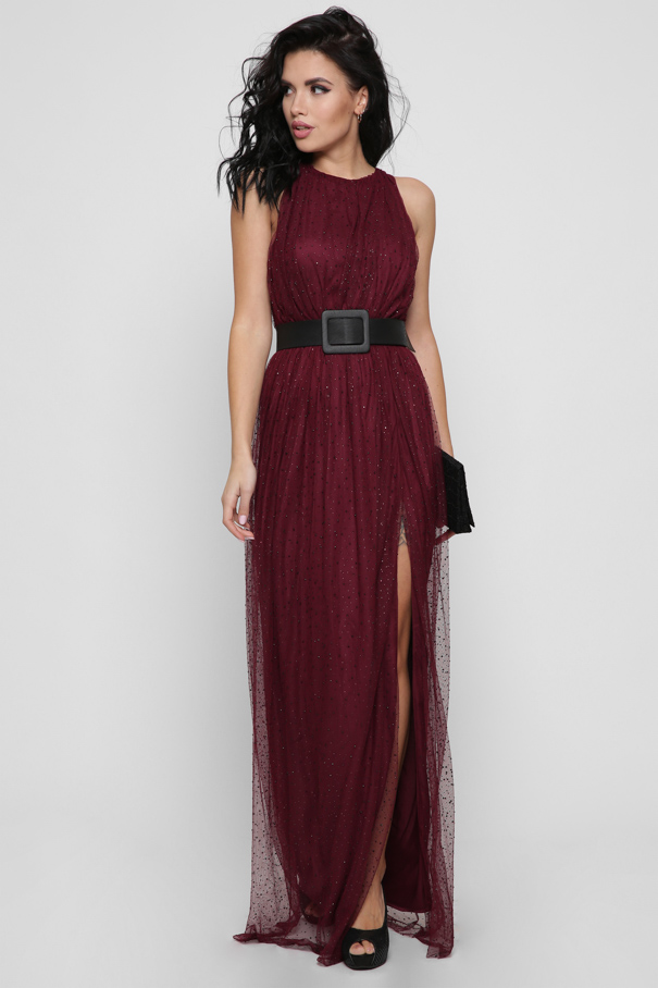 Довга вечірня сукня максі марсала | 87146 Довга вечірня сукня максі марсала | 87146