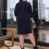 Мерехтлива святкова сукня Plus Size темно-синя | 86915 Мерехтлива святкова сукня Plus Size темно-синя | 86915