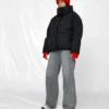 Зимовий короткий пуховик чорний | 87202