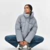 Зимовий короткий пуховик сірий | 87190 Зимовий короткий пуховик сірий | 87190