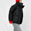 Зимовий короткий пуховик чорний | 87202