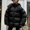 Зимовий короткий пуховик оверсайз чорний | 86829