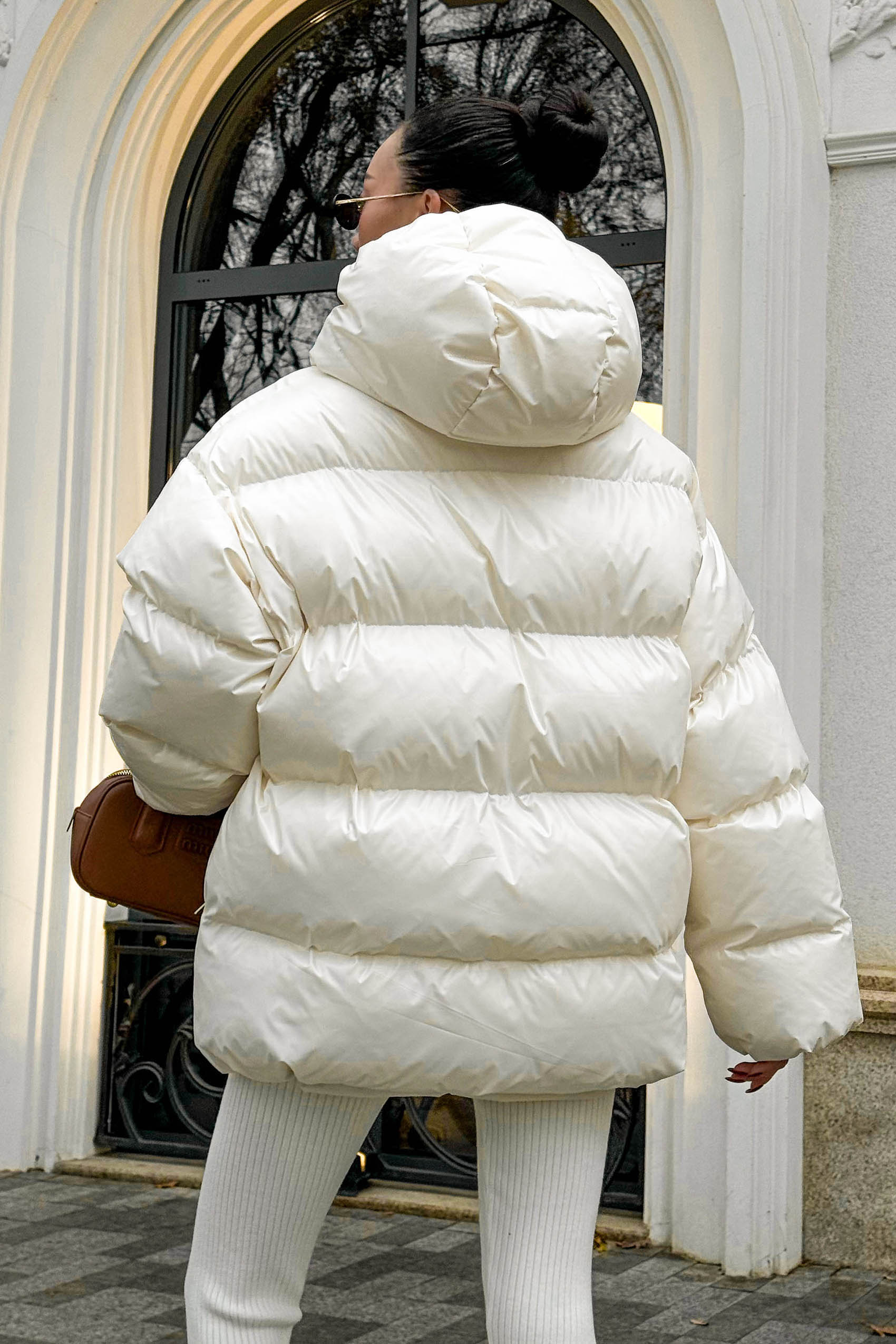 Зимовий короткий пуховик оверсайз молочний | 86847 Зимовий короткий пуховик оверсайз молочний | 86847