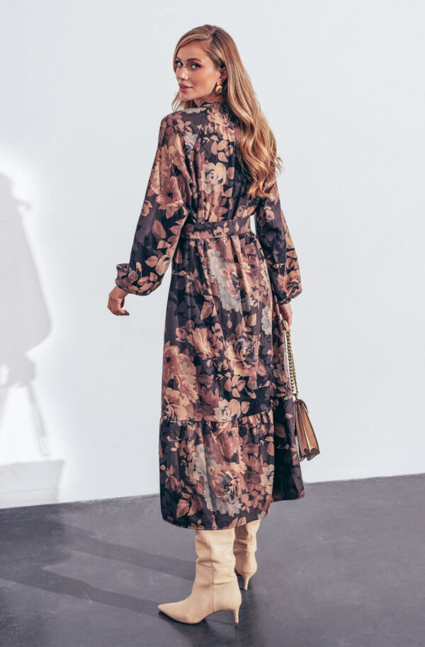 Сукня оверсайз чорна в принт з мікровельвету | 87482