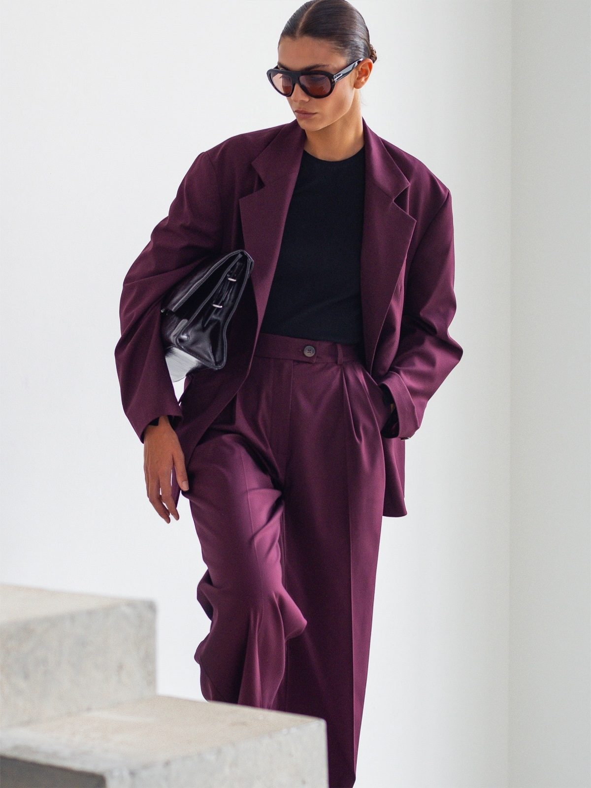 Класичні штани бордові прямого крою | 88398 Класичні штани бордові прямого крою | 88398