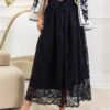 Довга спідниця із гіпюру чорна | 87978 Довга спідниця із гіпюру чорна | 87978