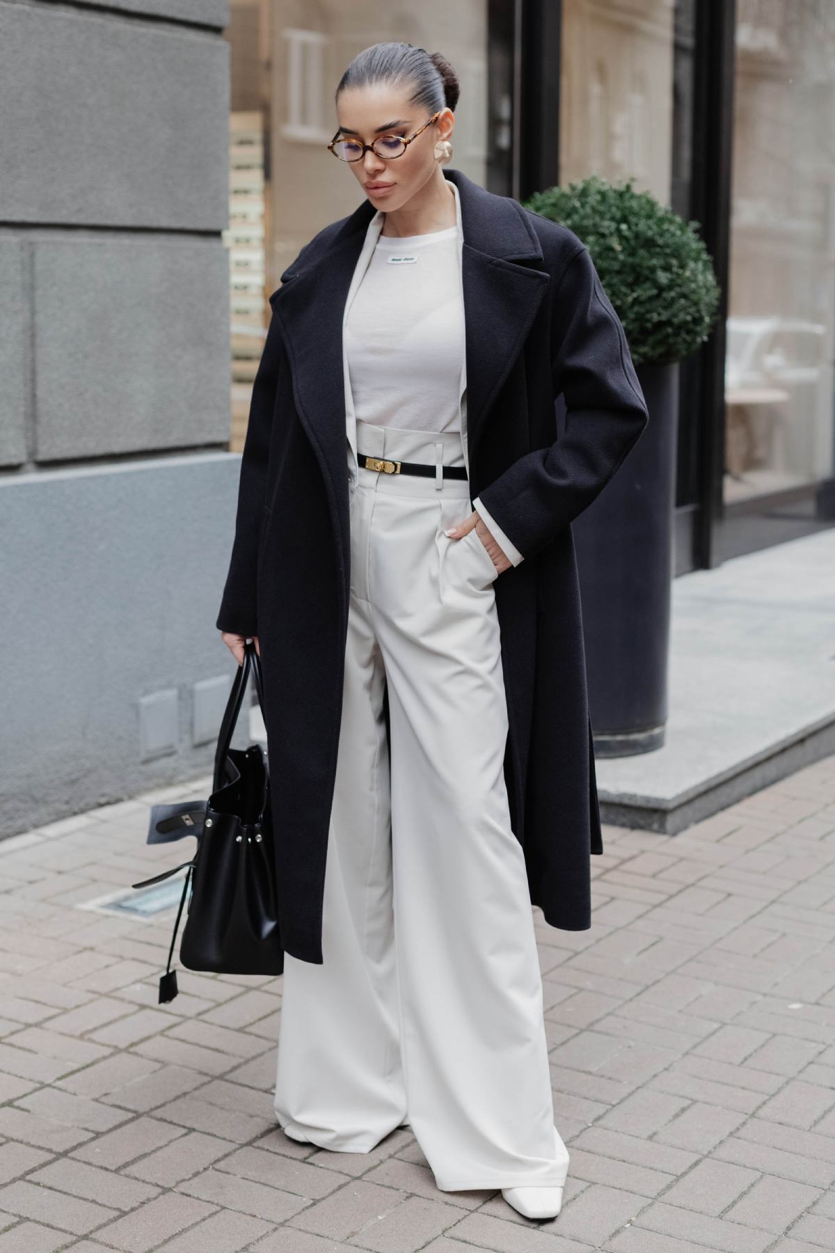 Демісезонне пальто на запах чорне | 88260 Демісезонне пальто на запах чорне | 88260