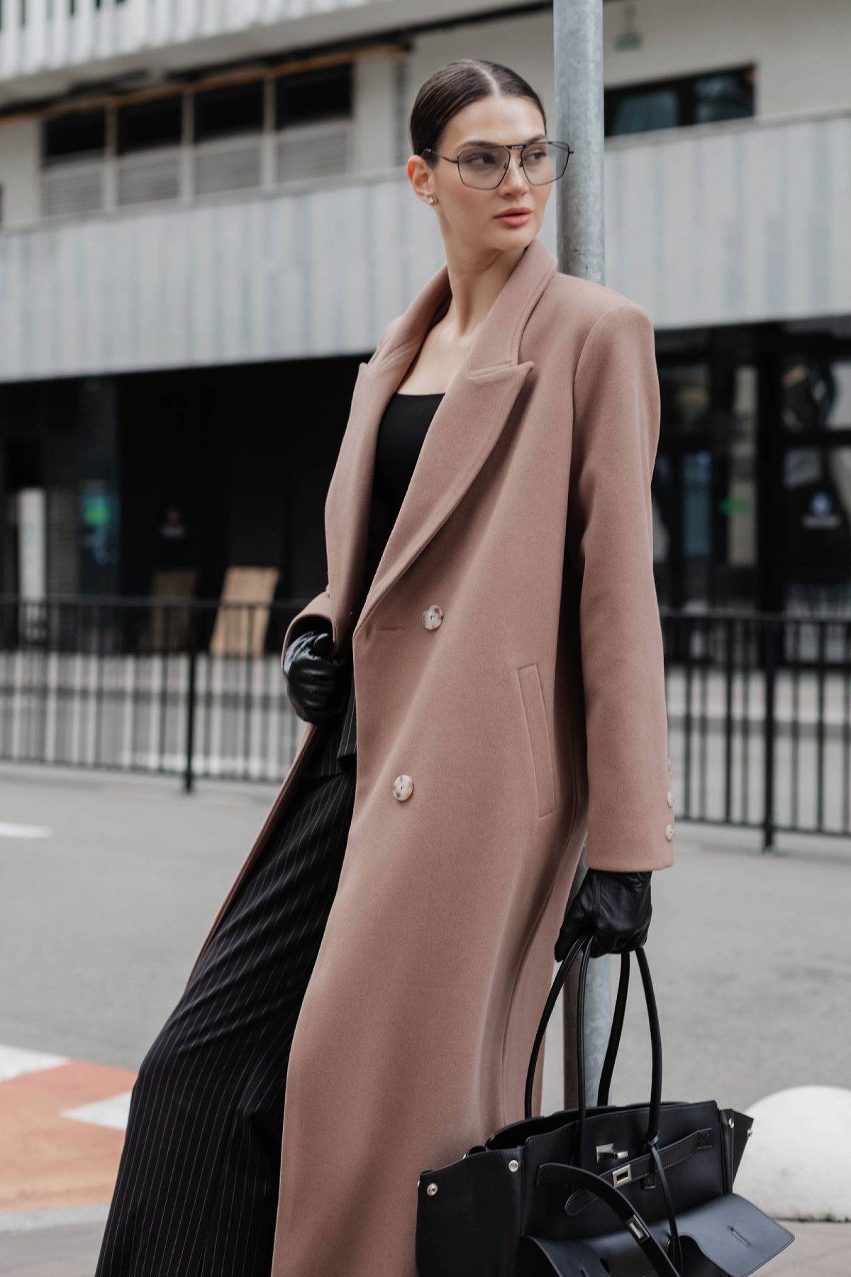 Демісезонне двобортне пальто мокко | 88268 Демісезонне двобортне пальто мокко | 88268