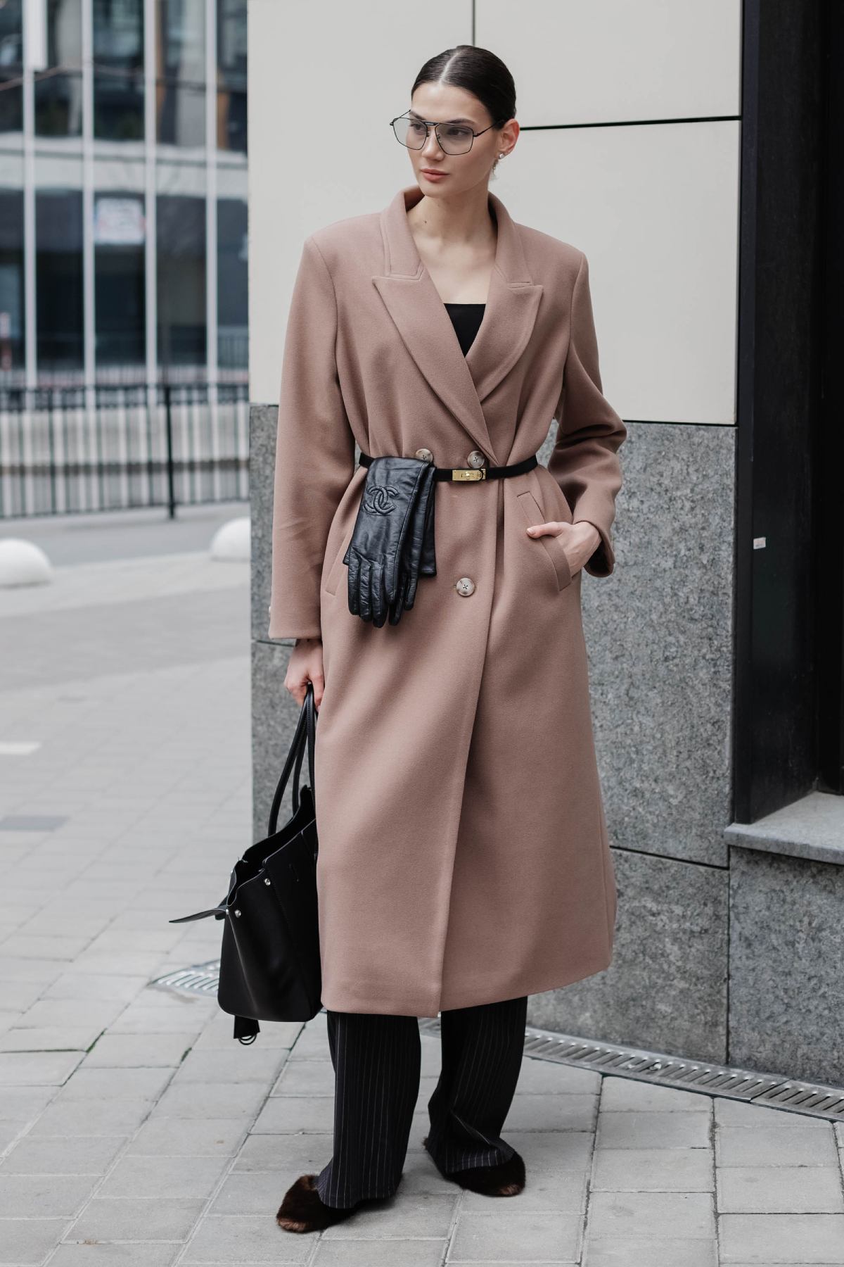 Демісезонне двобортне пальто мокко | 88268 Демісезонне двобортне пальто мокко | 88268