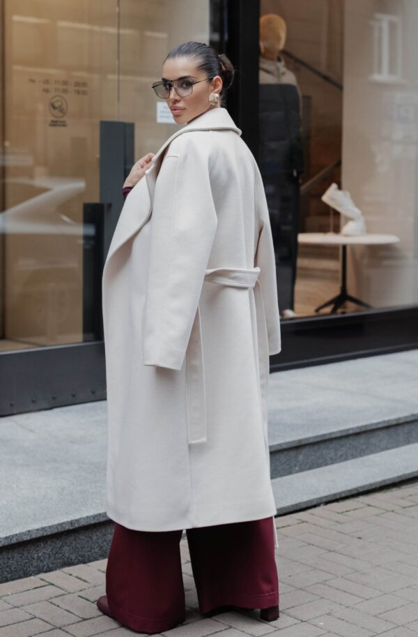 Демісезонне пальто на запах молочне | 88250