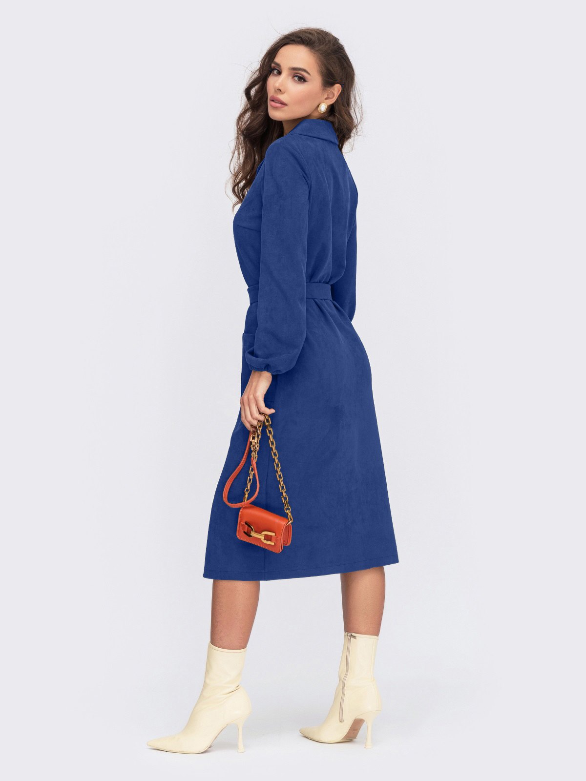 Замшеве плаття прямого крою синє | 88209 Замшеве плаття прямого крою синє | 88209