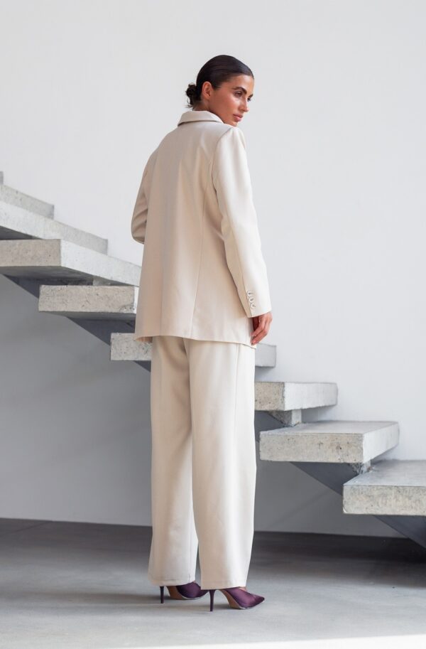 Костюм-трійка зі штанами бежевий | 88143