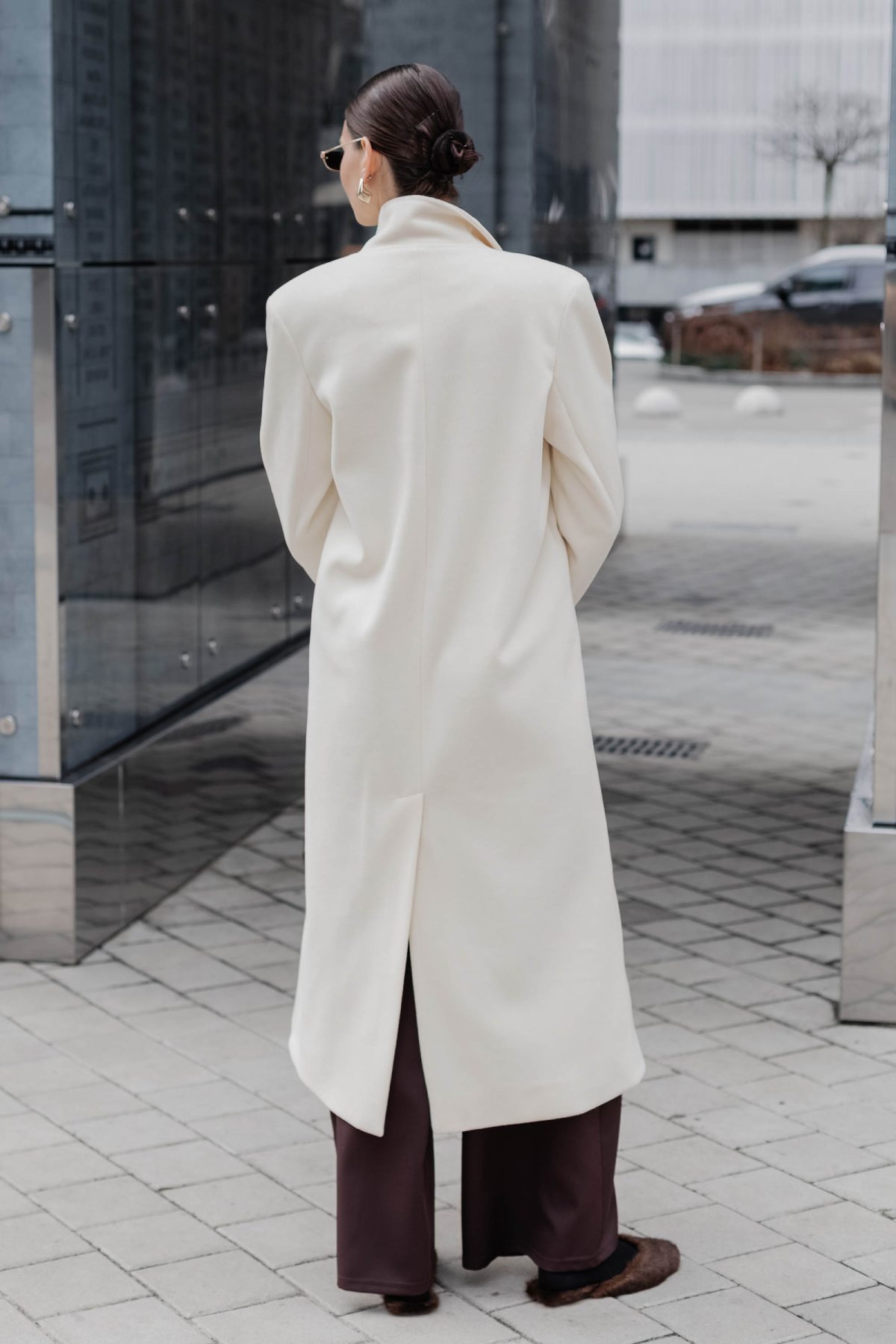 Демісезонне двобортне молочне пальто | 88279 Демісезонне двобортне молочне пальто | 88279