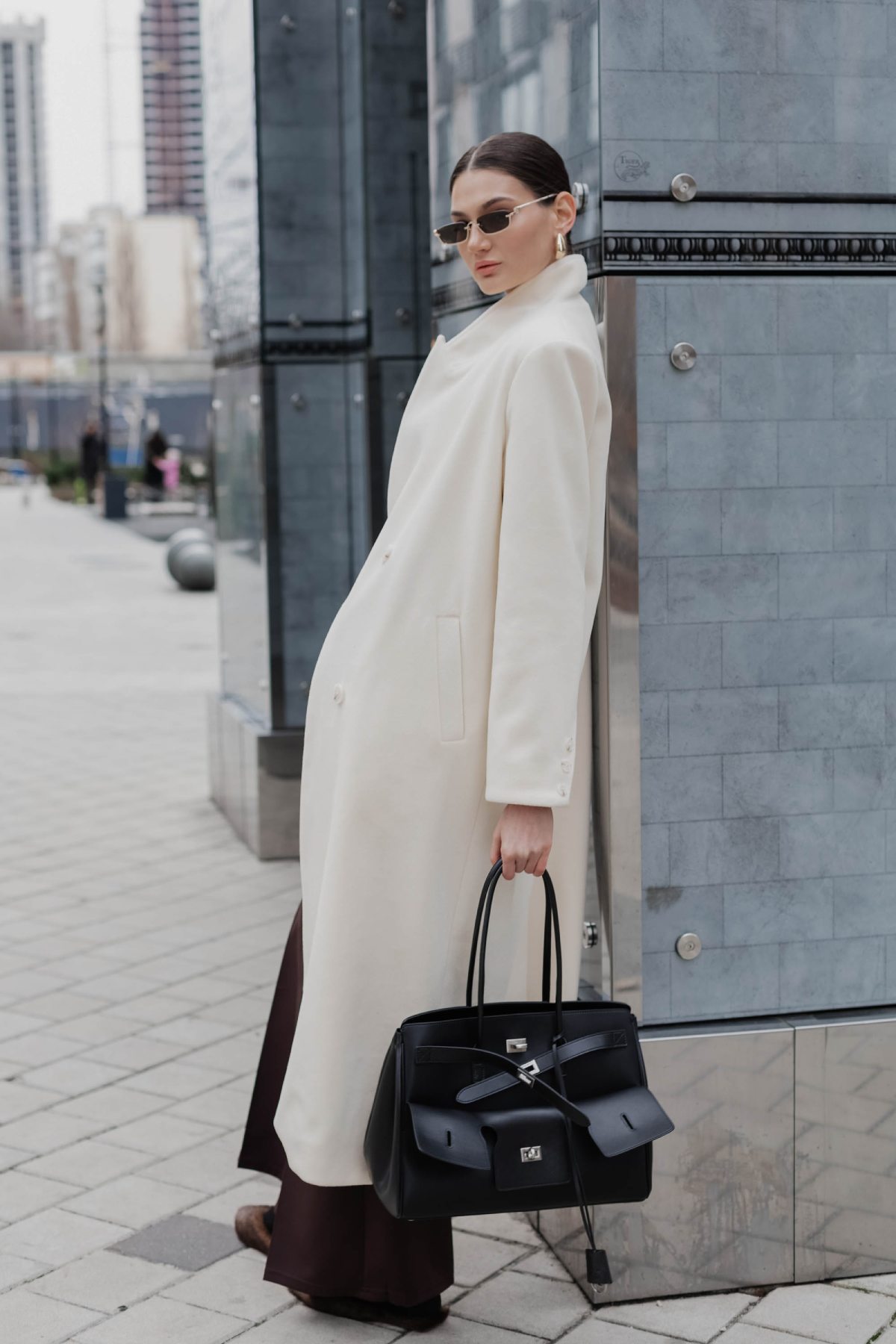 Демісезонне двобортне молочне пальто | 88279 Демісезонне двобортне молочне пальто | 88279