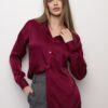 Шовкова блуза вільного крою бордова | 88339 Шовкова блуза вільного крою бордова | 88339